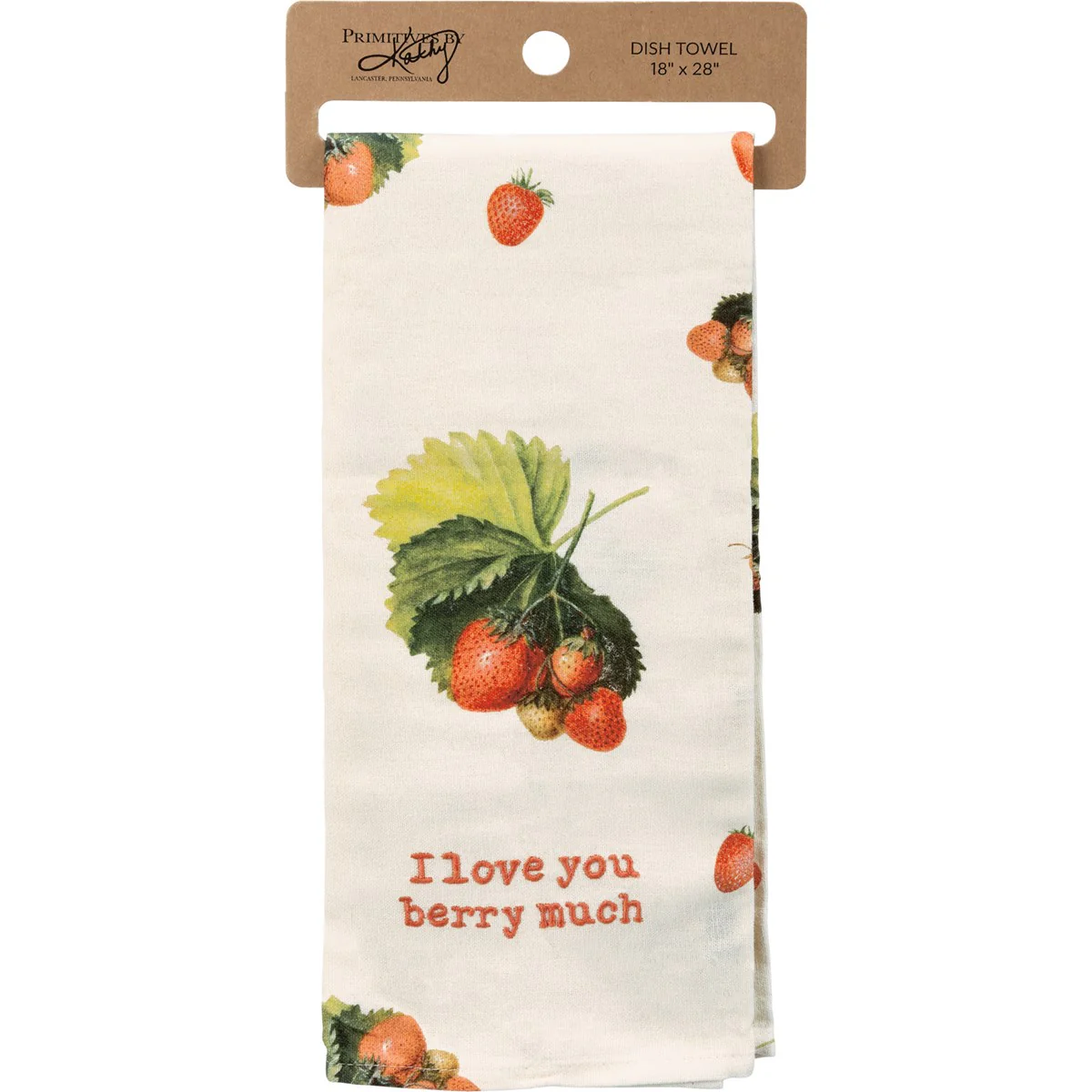💙 I Love You Berry Much Strawberries Kitchen Towel