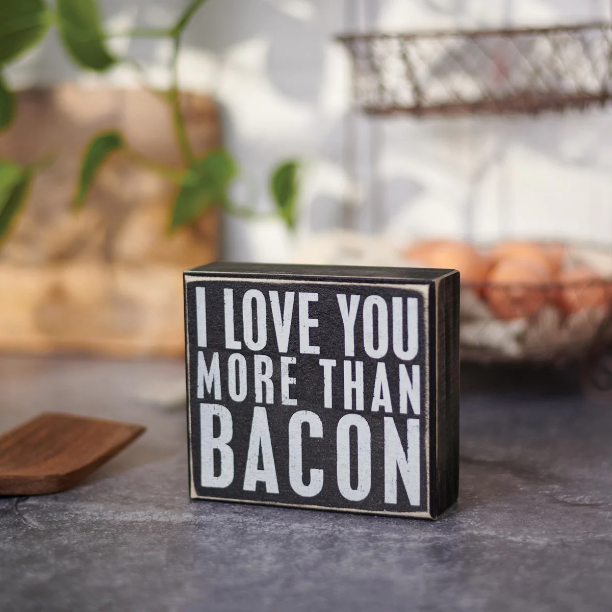 I Love You More Than Bacon 4.5" Small Box Sign - Image 2