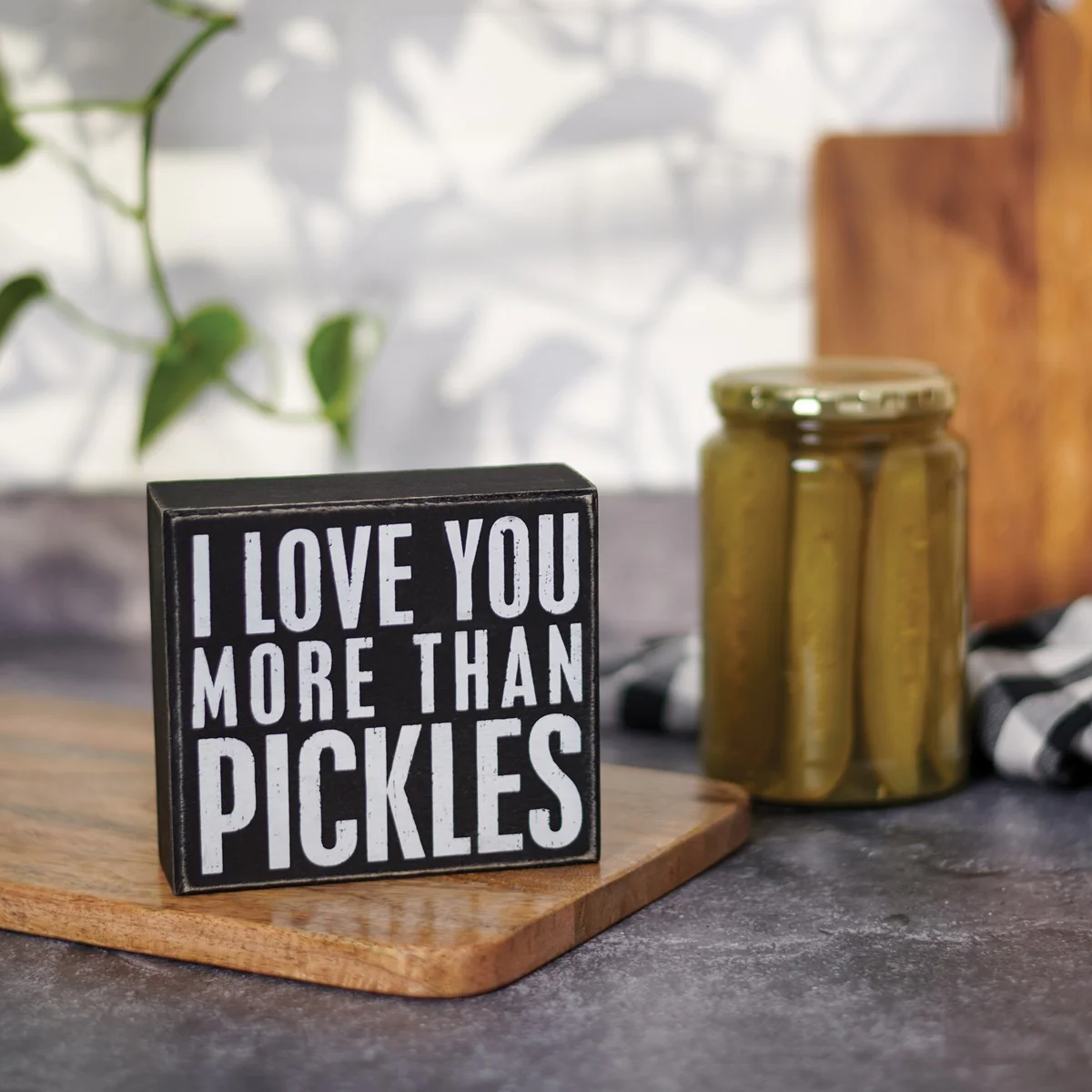 DAY 9 💗 14 DAYS OF LOVE 💗 I Love You More Than Pickles Small Box Sign - Image 2