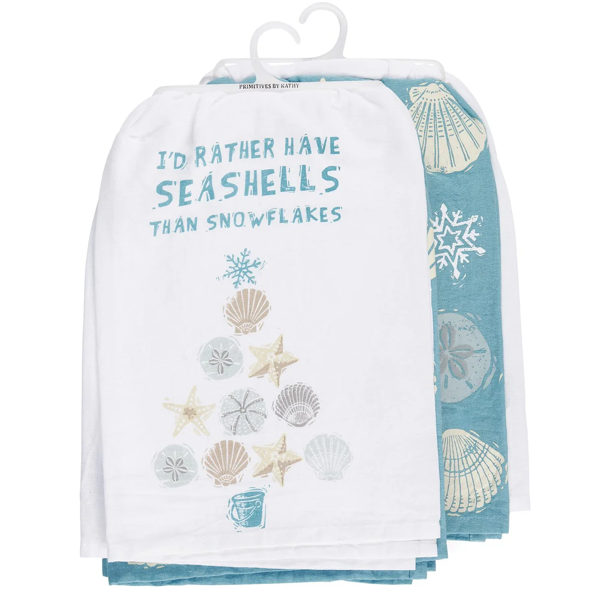 I Rather Have Seashells Than Snowflakes Kitchen Towel Set