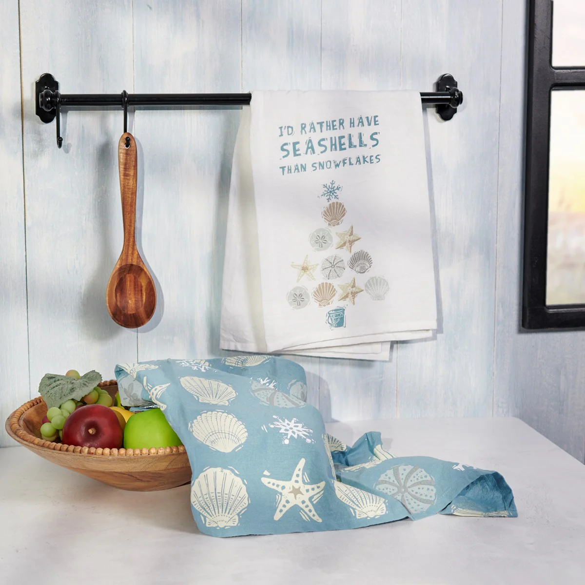 I Rather Have Seashells Than Snowflakes Kitchen Towel Set - Image 2