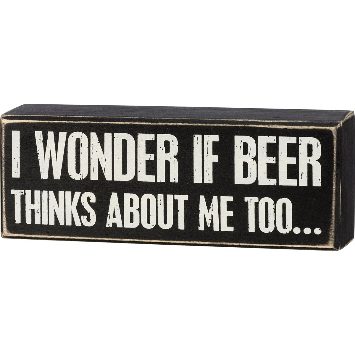 I Wonder If Beer Thinks About Me Too Wooden Box Sign