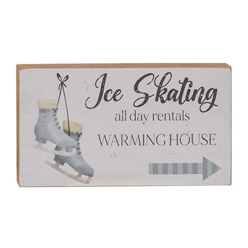 Ice Skating Rentals Small Block Sign - Image 2
