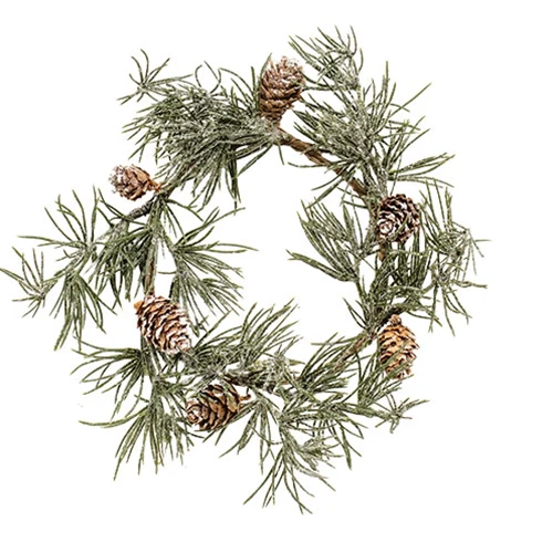 Iced Weeping Pine 8" Faux Evergreen Ring