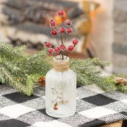 💙 Icy Red Berry 8" Faux Winter Pick - Image 2