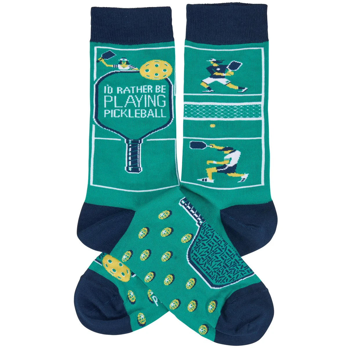 I'd Rather Be Playing Pickleball Fun Novelty Socks - Image 2