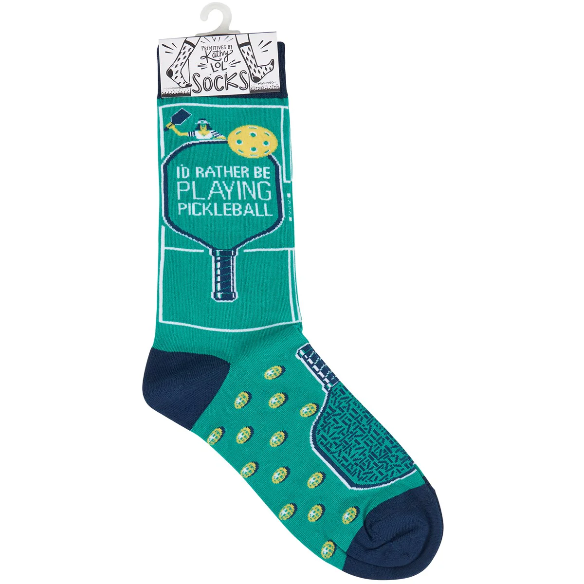I'd Rather Be Playing Pickleball Fun Novelty Socks - Image 4