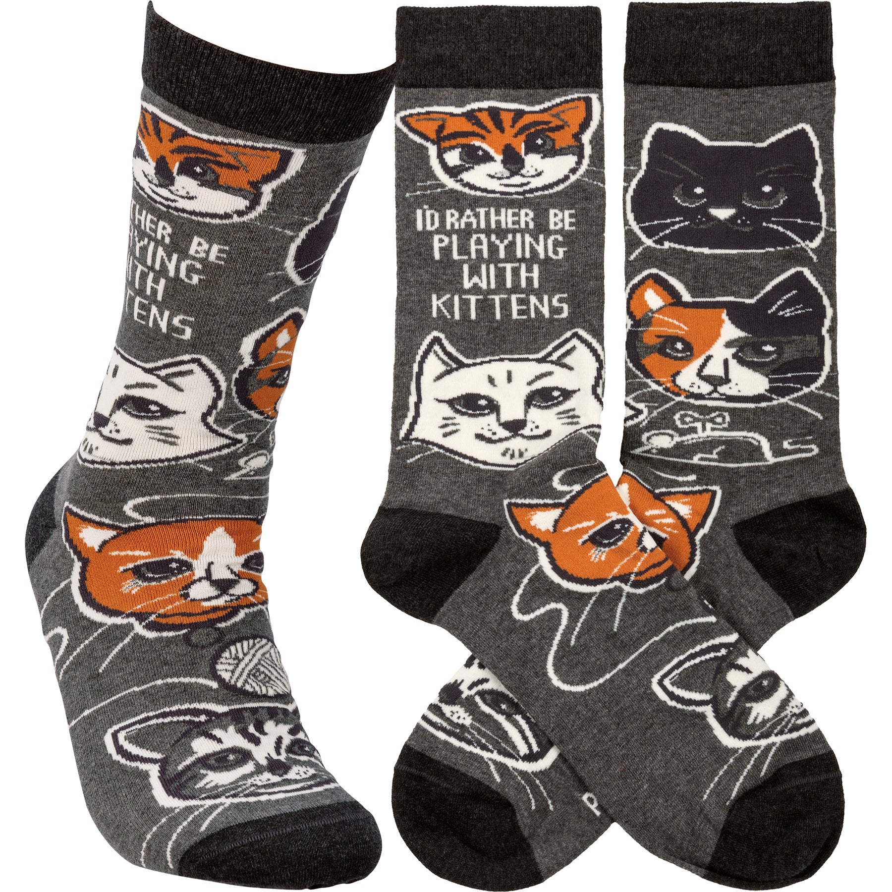 ๐ I'd Rather Be Playing With Kittens Unisex Fun Socks