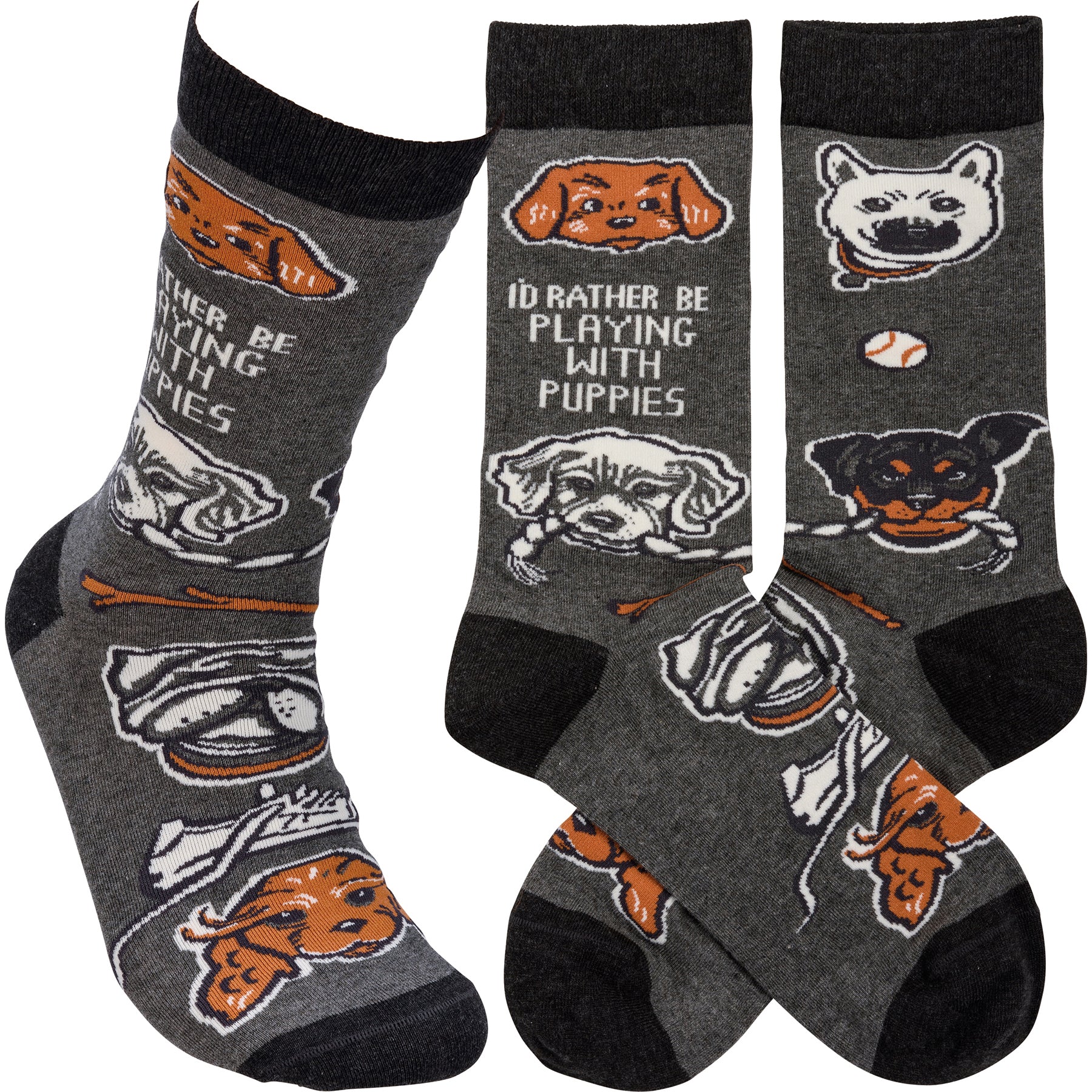 I'd Rather Be Playing With Puppies Unisex Fun Dog Socks