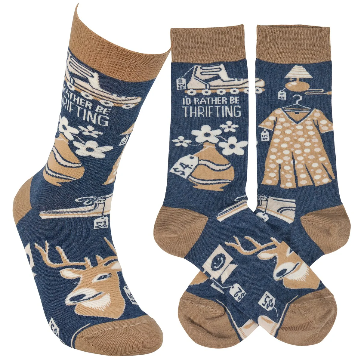 I'd Rather Be Thrifting Fun Socks