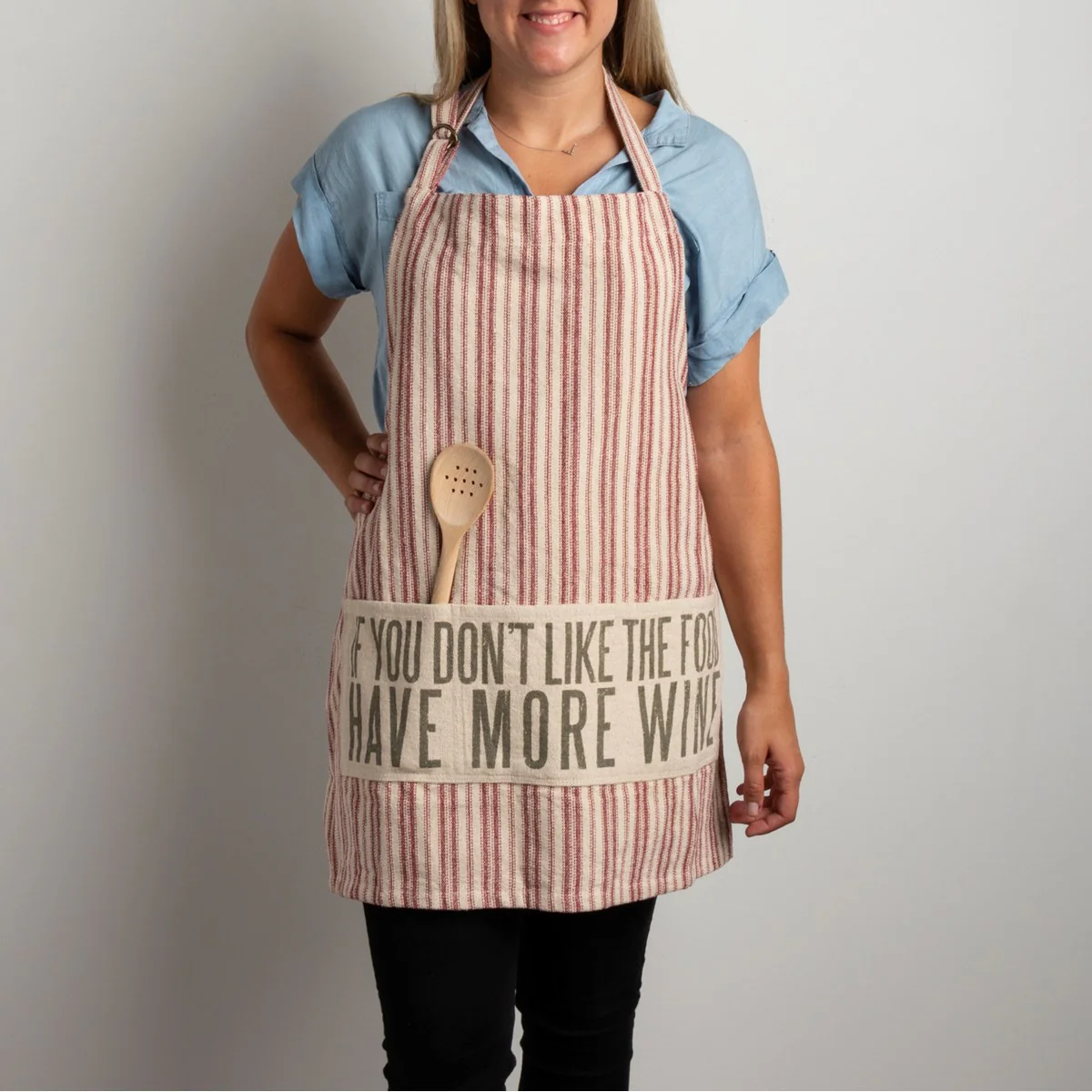 💙 If You Don't Like The Food Drink More Wine Apron - Image 2