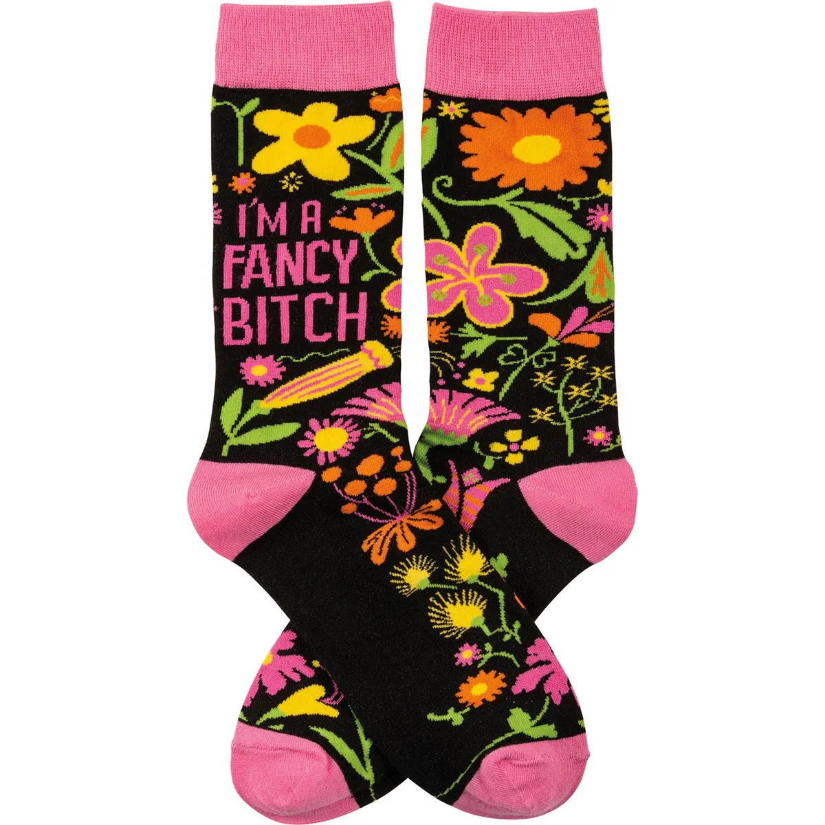 💙 I'm A Fancy B Fun Colorful Floral Socks