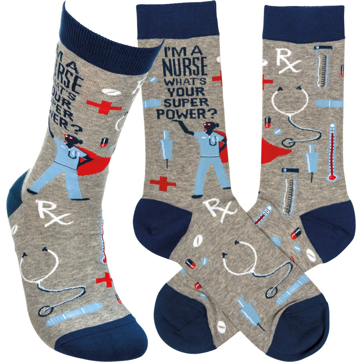 ๐ I'm A Nurse What's Your Super Power Unisex Fun Socks