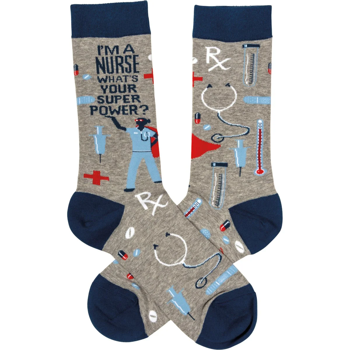 ๐ I'm A Nurse What's Your Super Power Unisex Fun Socks - Image 2