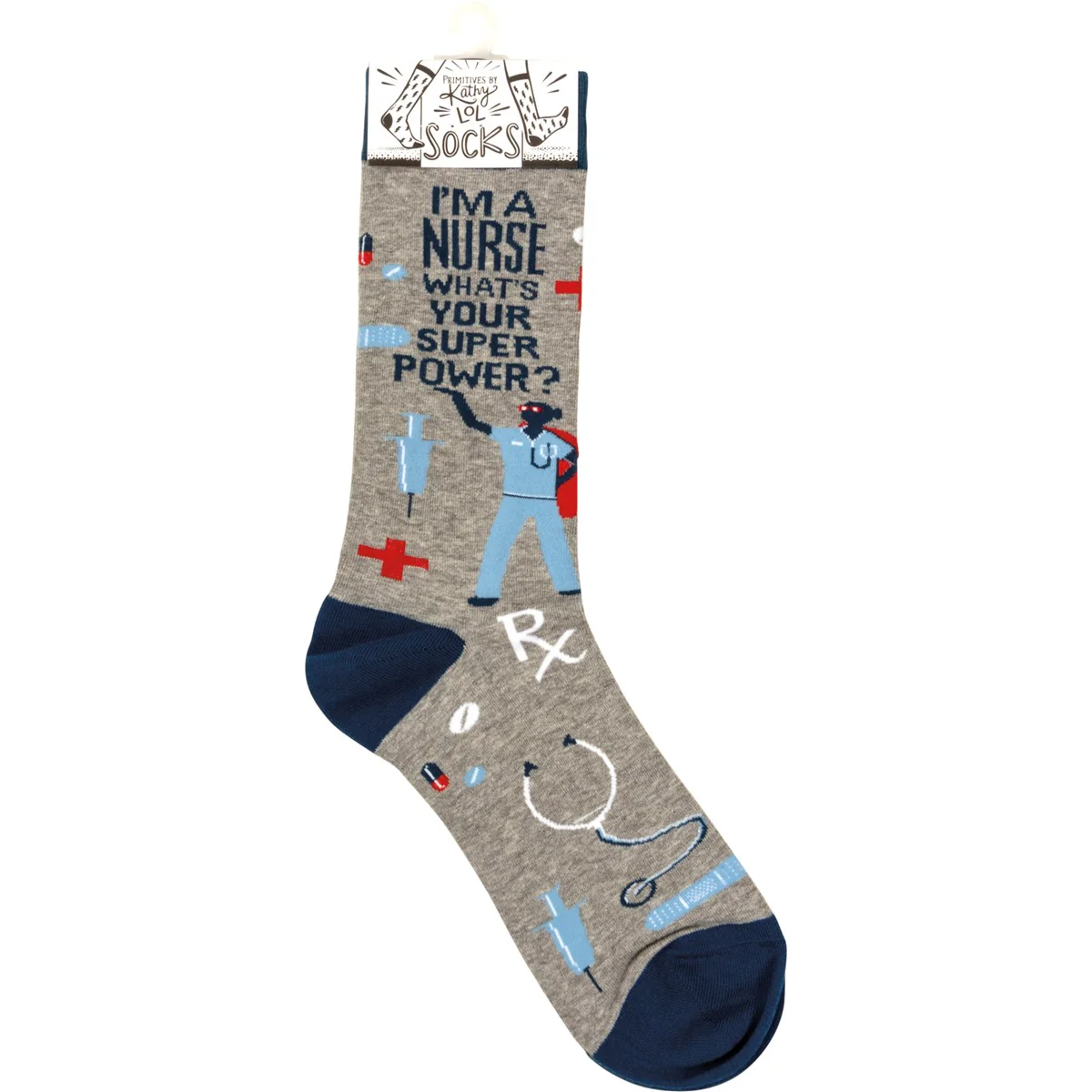 ๐ I'm A Nurse What's Your Super Power Unisex Fun Socks - Image 3
