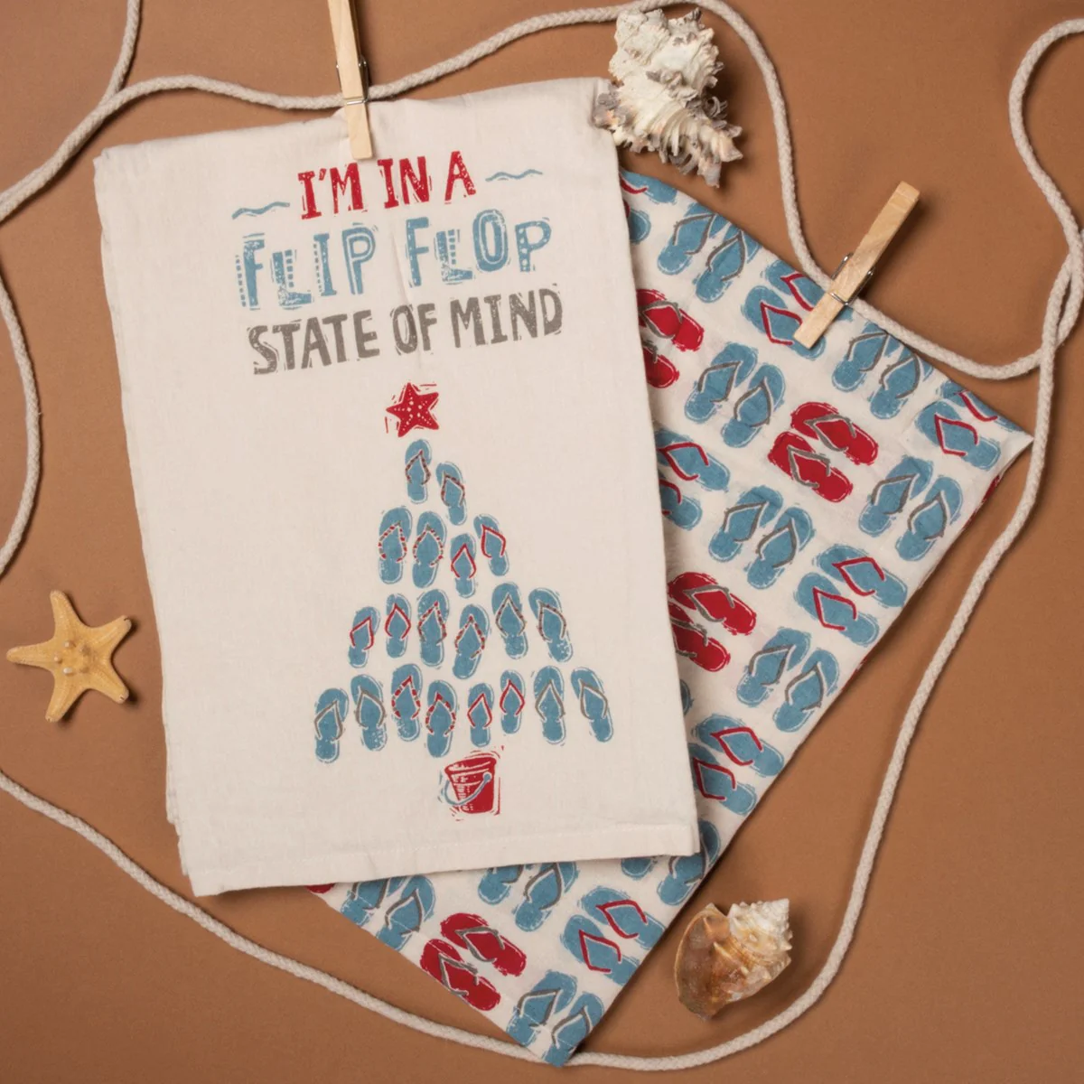 💙 In A Flip Flop State Of Mind Christmas Tree Kitchen Towel Set - Image 3