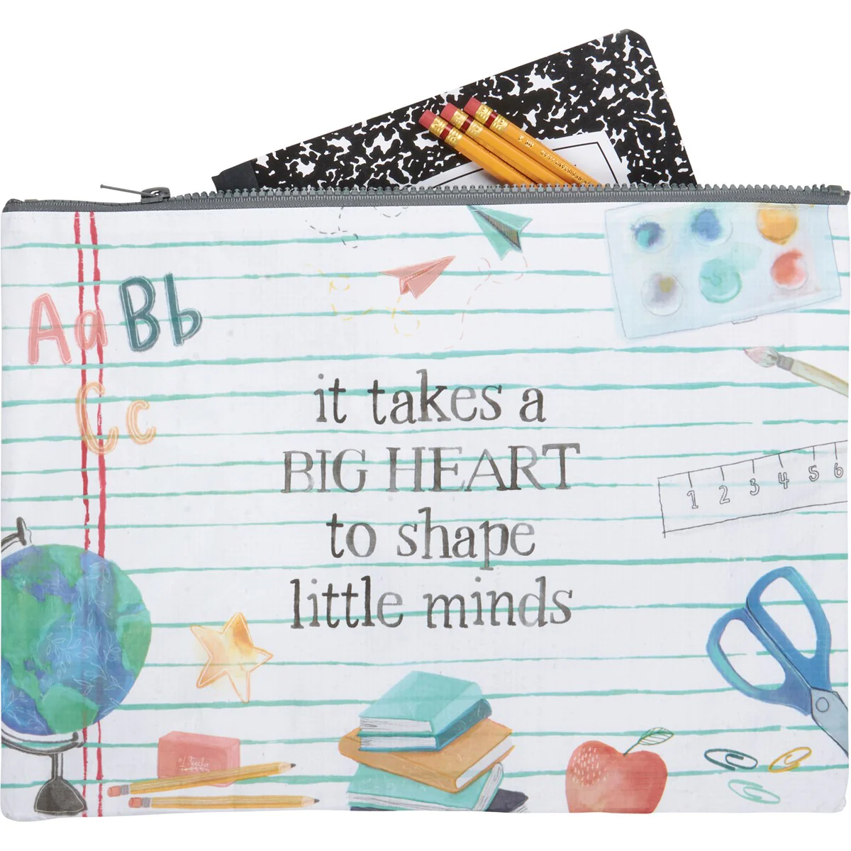 It Takes A Big Heart To Shape Little Minds Teacher Zipper Folder