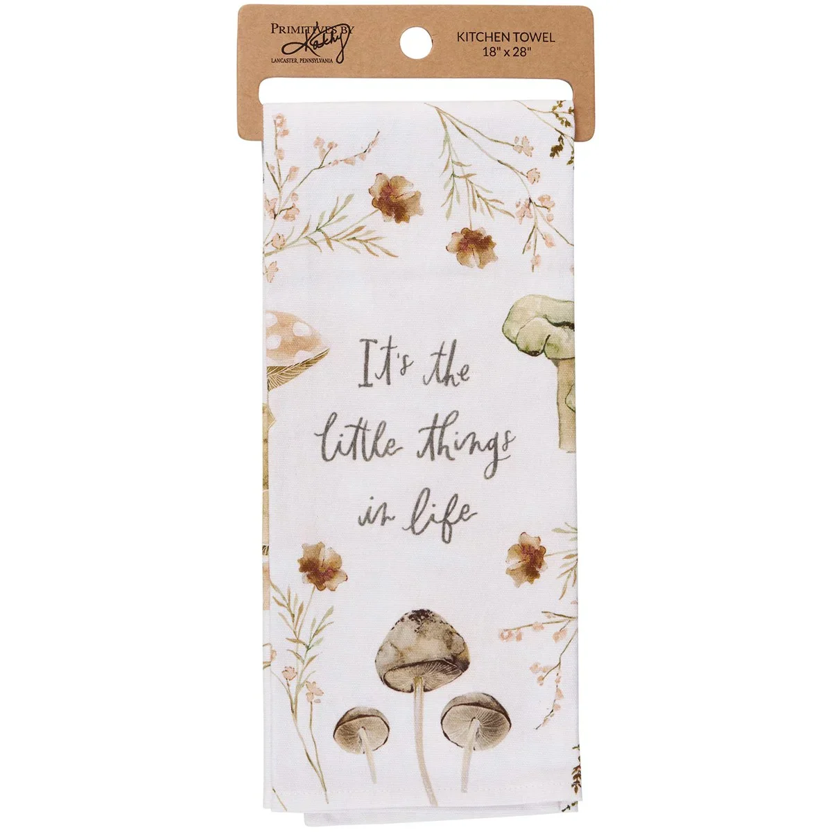 It's the Little Things in Life Mushroom Flowers Kitchen Towel