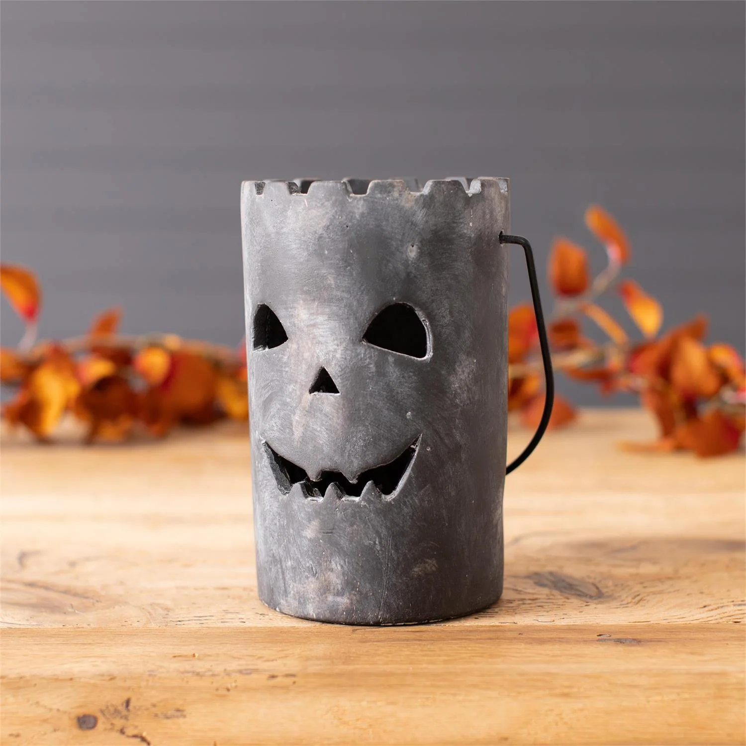 Jack O' Lantern Cement Luminary 8.5" H - Image 2