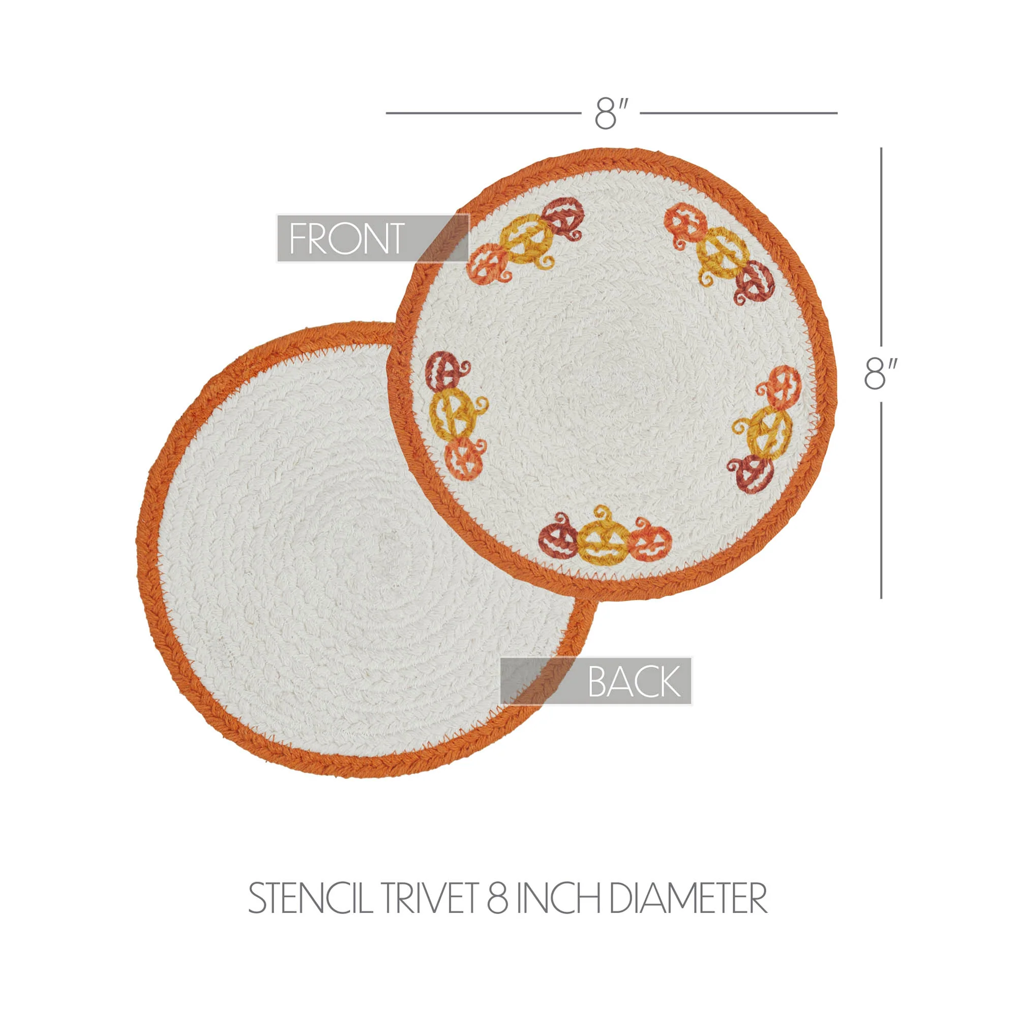 Jack O' Lantern Halloween Stencil 8" Trivet - Image 4