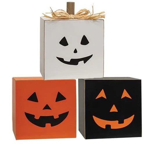 DAY 17 ๐ 31 DAYS OF SPOOKYWEEN Jack O Lantern Pumpkin Wood Stack 25.5" H - Image 2