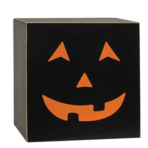 DAY 17 ๐ 31 DAYS OF SPOOKYWEEN Jack O Lantern Pumpkin Wood Stack 25.5" H - Image 5