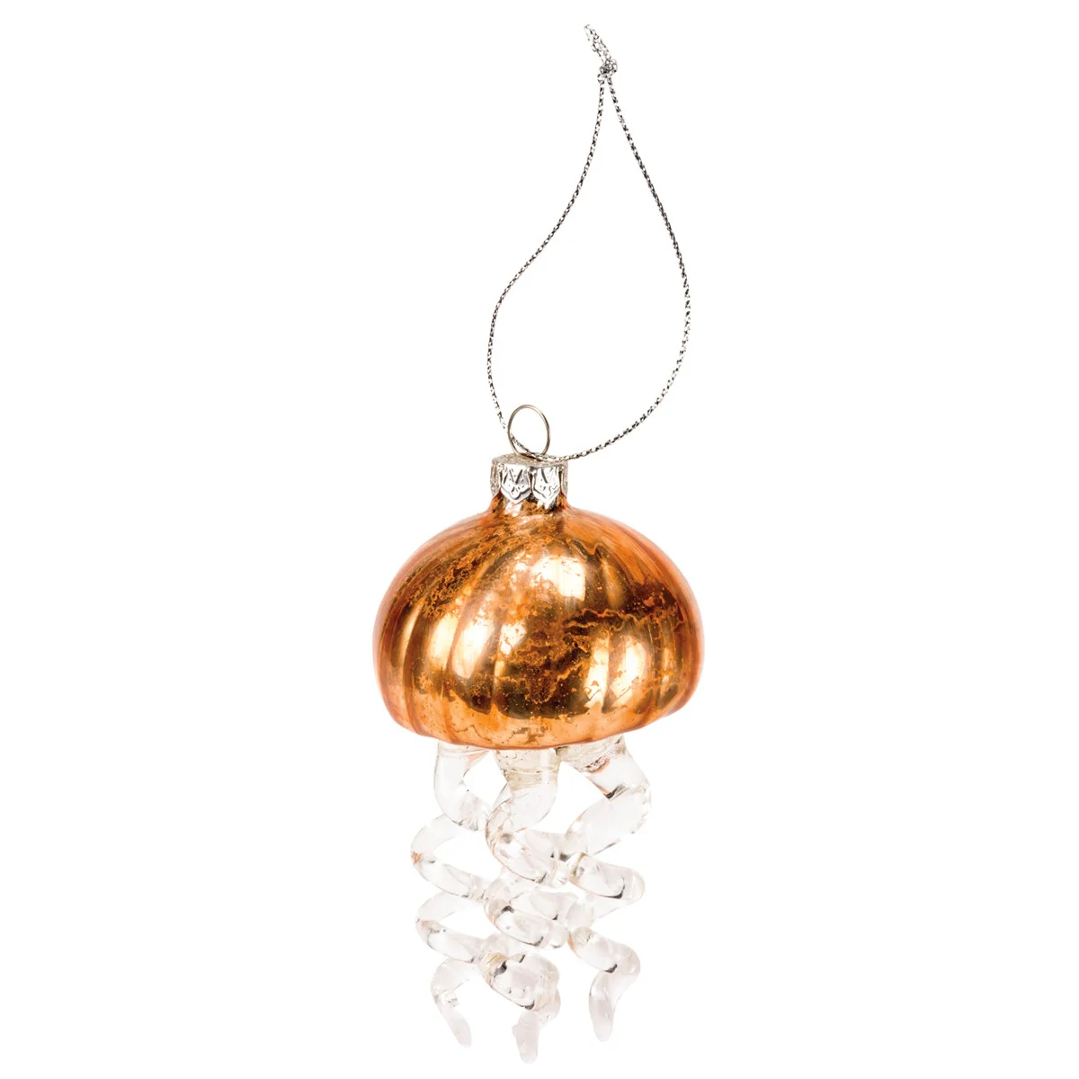 ๐ Jellyfish Shaped Glass Coastal Ornament