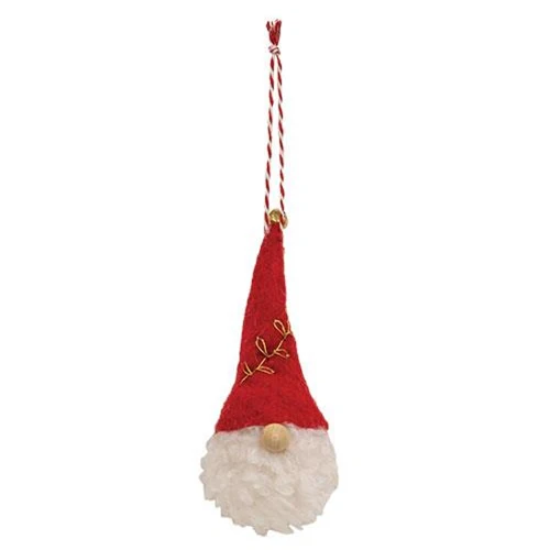 Jingle Bell Red Gnome Felt Ornament - Image 2
