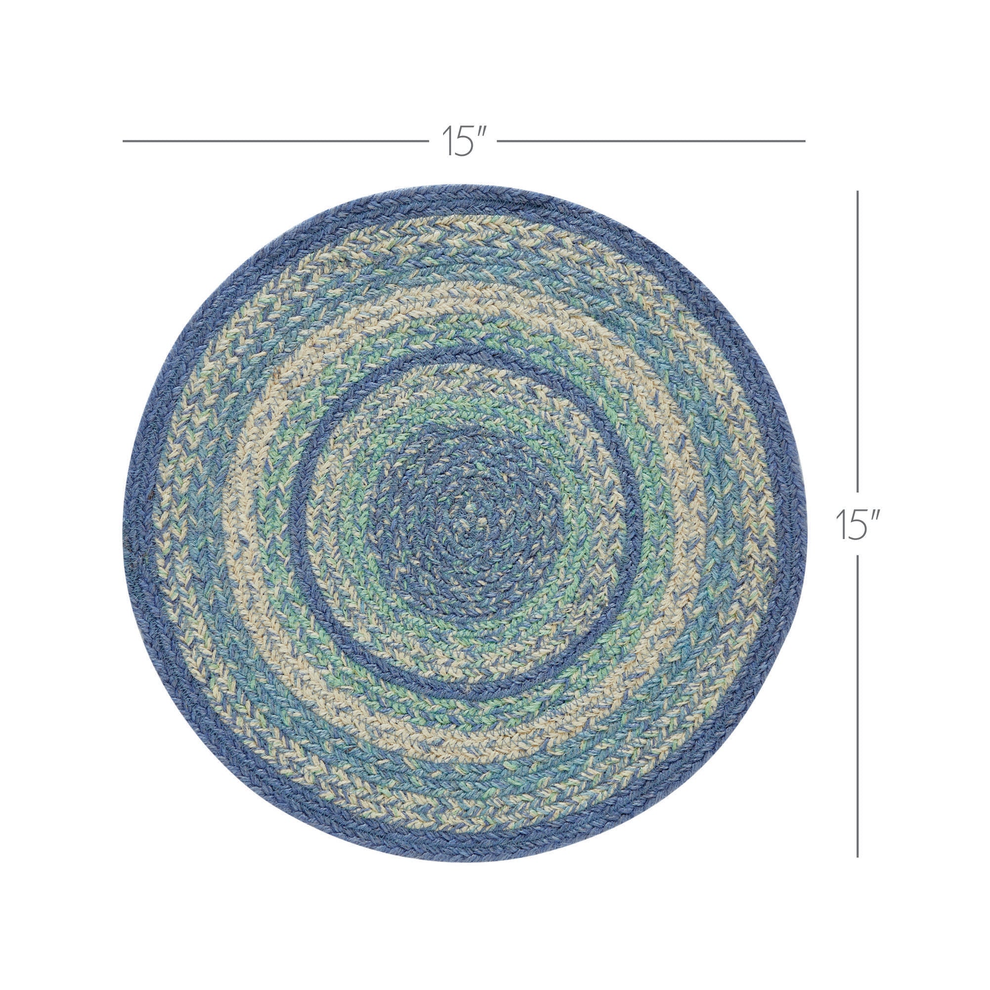 Jolie Blues 15" Jute Trivet - Image 3