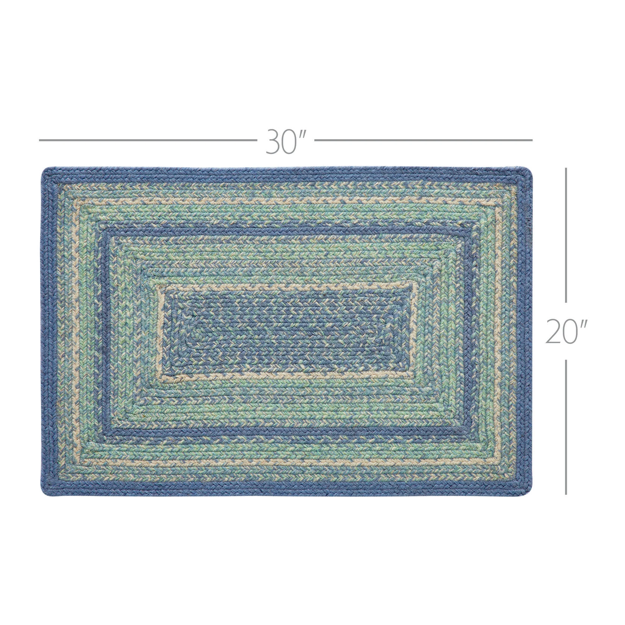Jolie Jute Blue Shades Rectangular Rug With Pad 20" x 30" - Image 2