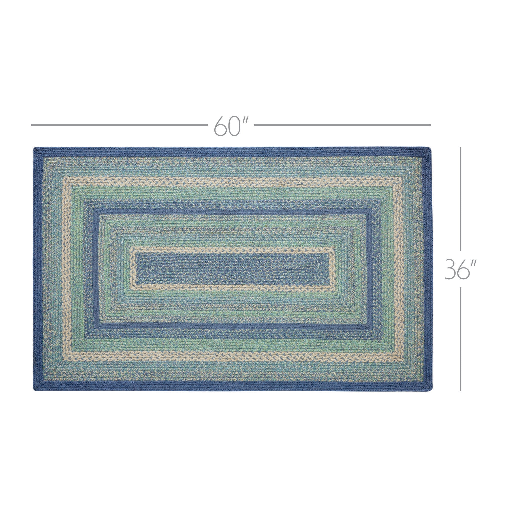 Jolie Jute Blue Shades Rectangular Rug With Pad 36" x 60" - Image 5
