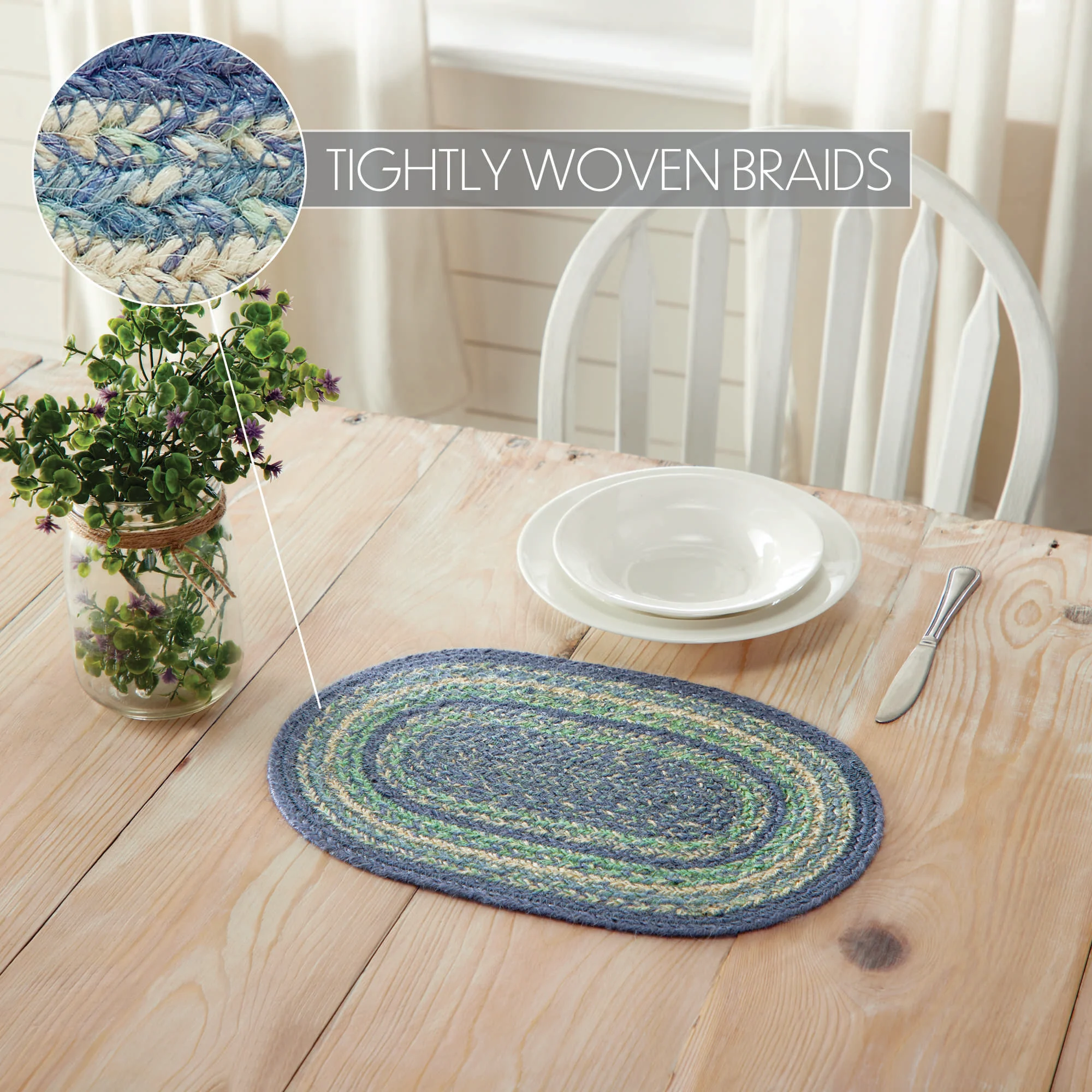 Jolie Jute Oval Placemat 10" x 15" - Image 3