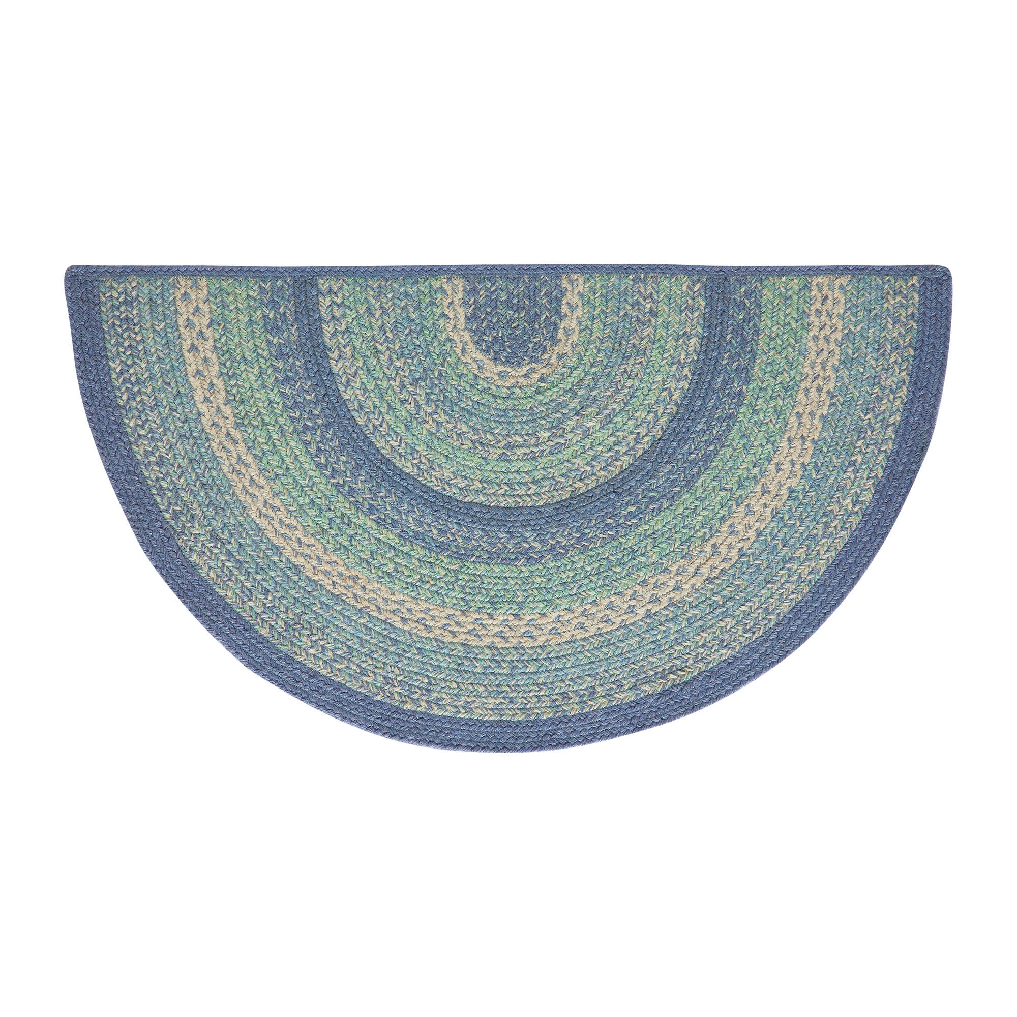 Jolie Jute Shades of Blue Half Circle Rug - Image 2