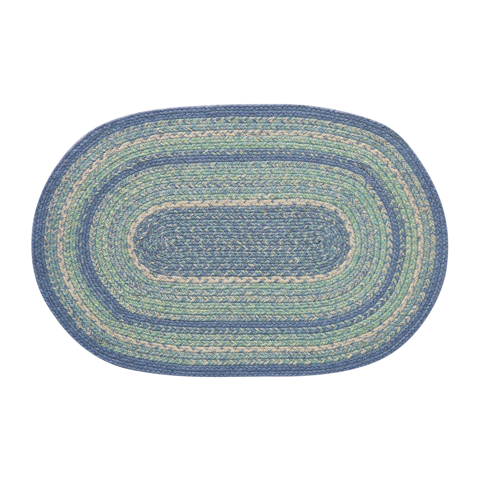 Jolie Shades of Blue Oval Jute Rug 20" x 30" - Image 2