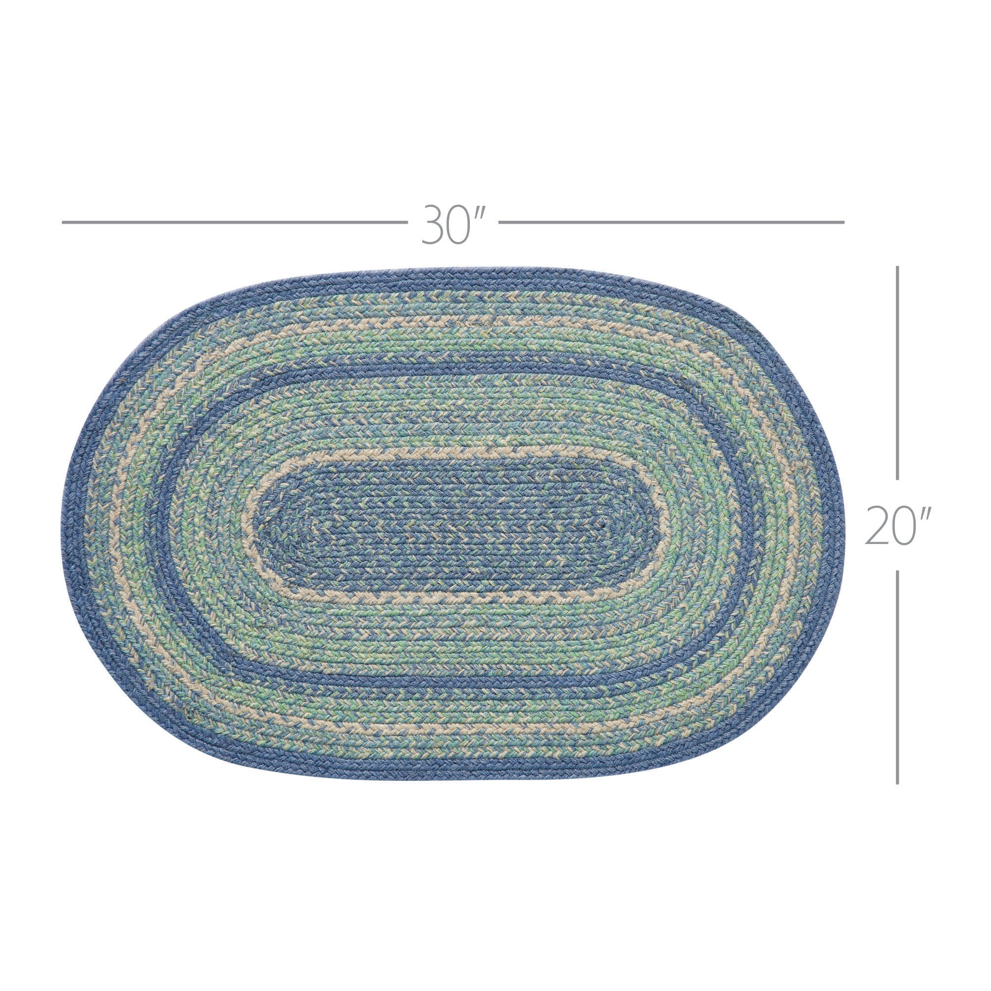 Jolie Shades of Blue Oval Jute Rug 20" x 30" - Image 5