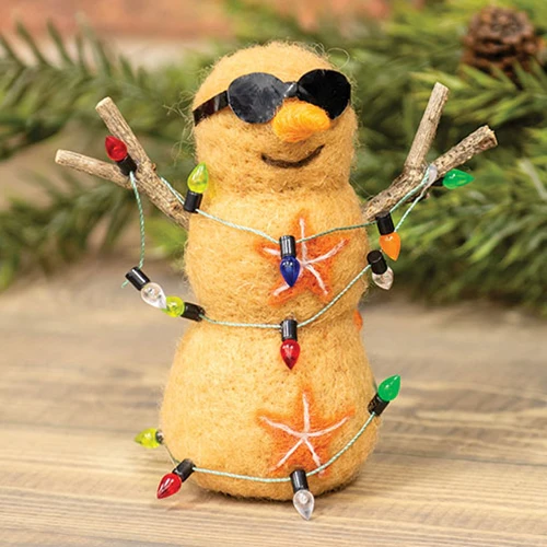 💙 Jolly Beach Snowman Felt Ornament - Image 2