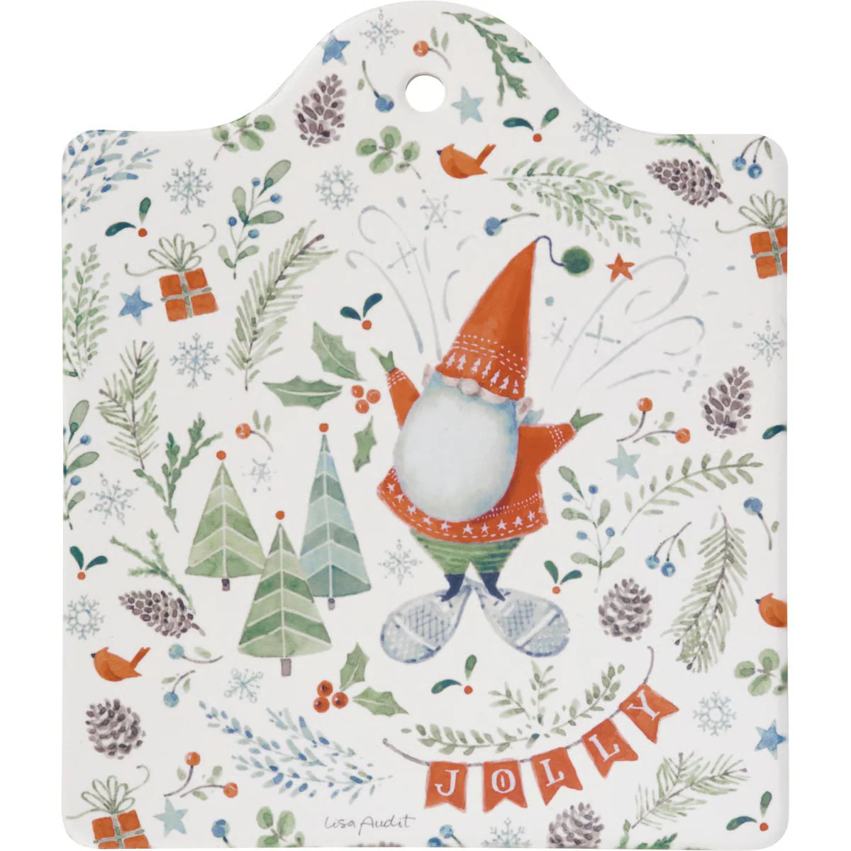 Jolly Gnome Christmas Trivet