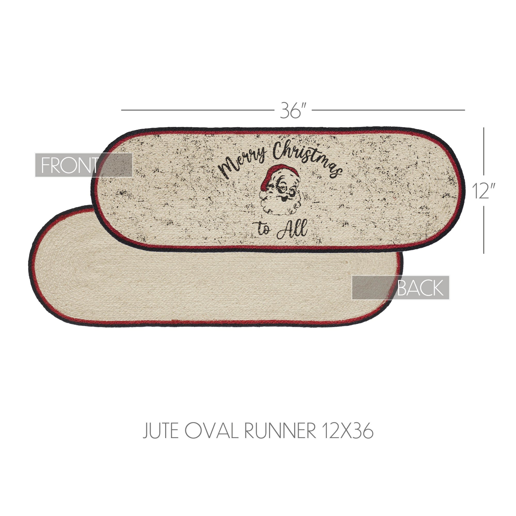 Jolly Ole Santa Jute Oval 36" Table Runner - Image 4