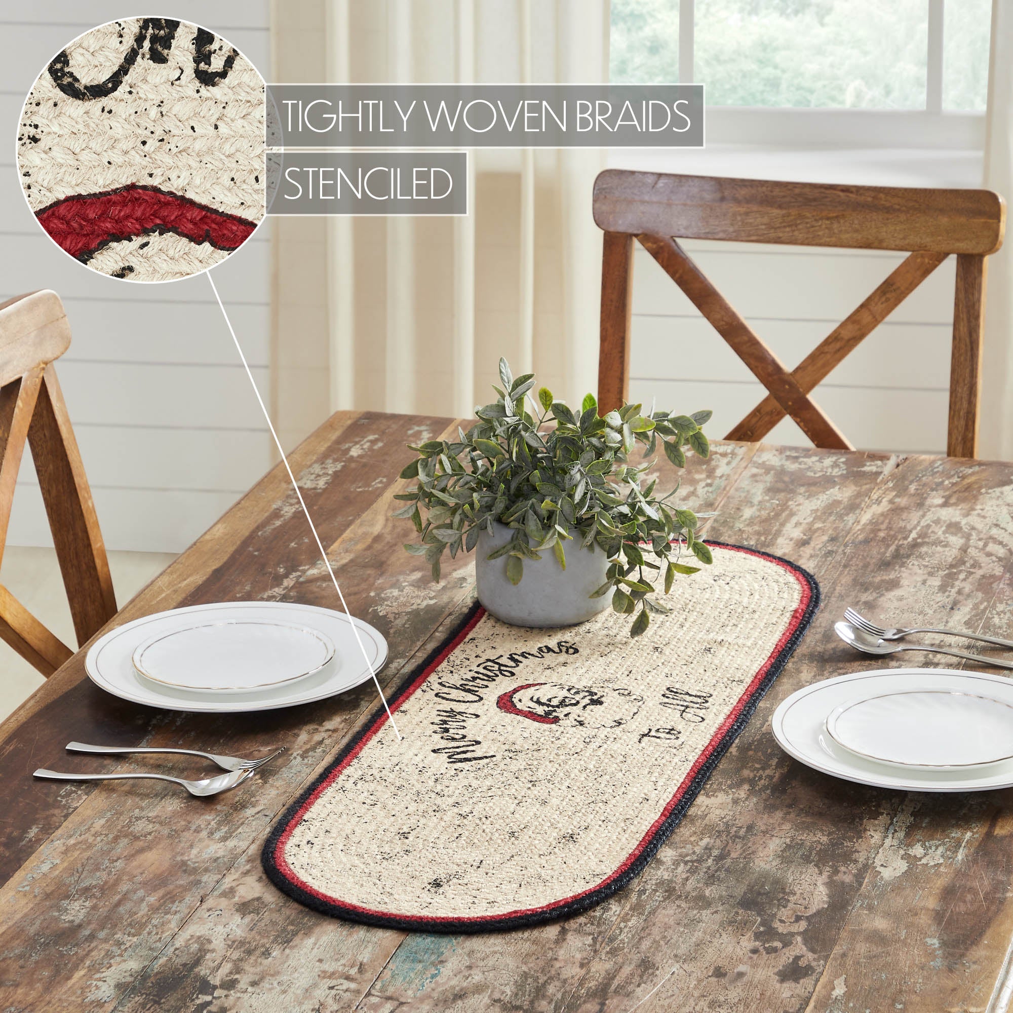 Jolly Ole Santa Jute Oval 36" Table Runner - Image 5