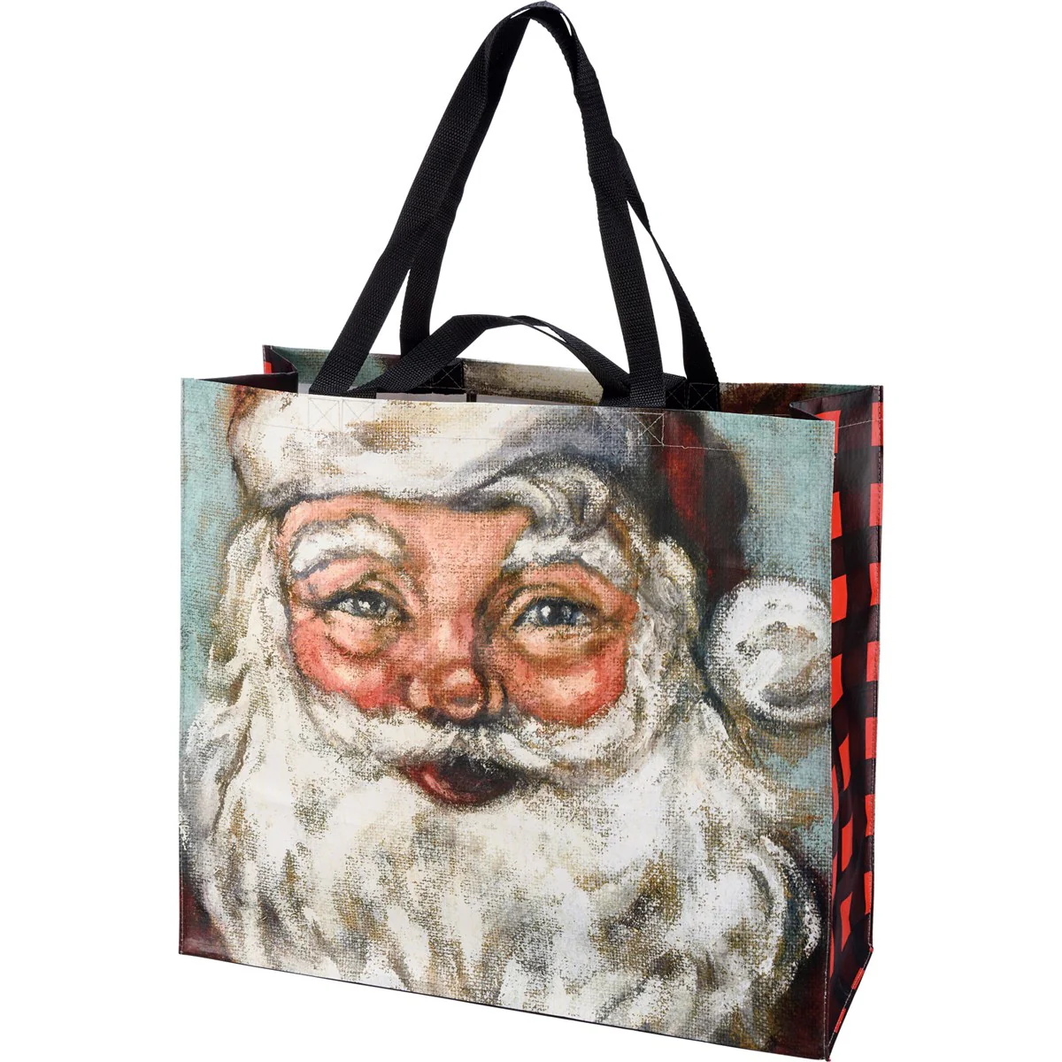 Jolly Santa Face Shopping Tote
