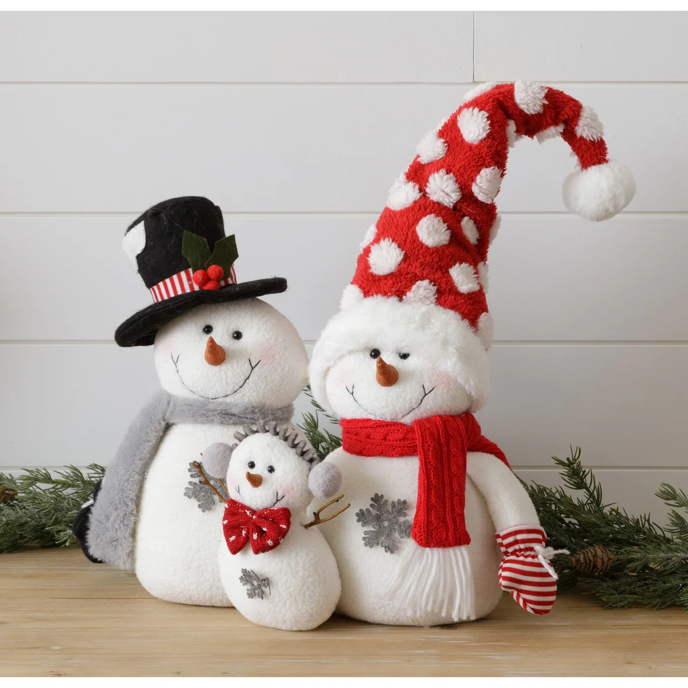 Jolly Snowman Family Fabric Figures