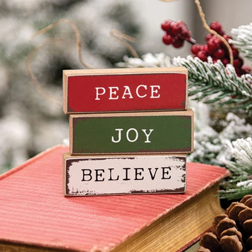 Joy Believe Peace Tiny Mini Stick Signs