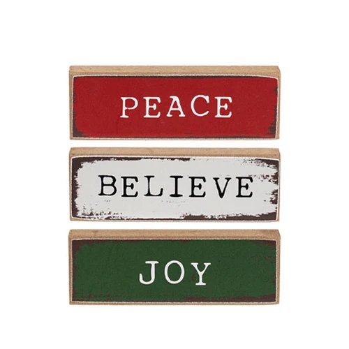 Joy Believe Peace Tiny Mini Stick Signs - Image 2