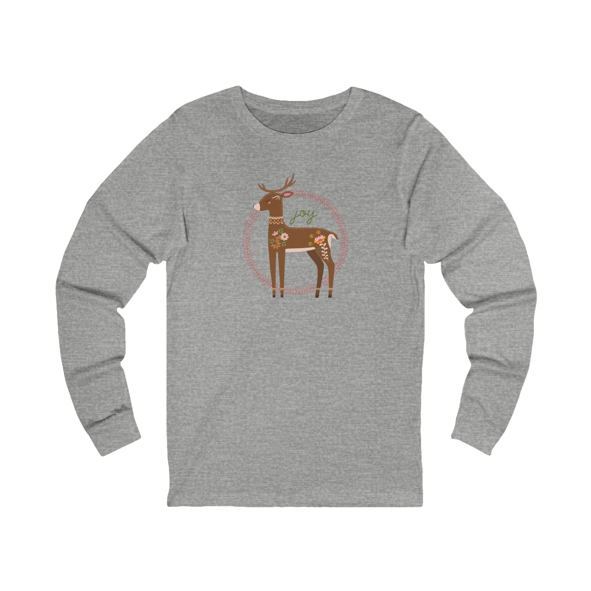 Joy Deer Long Sleeve Cozy Christmas Tee - Image 5