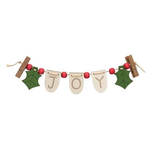 Joy Holly Mini Clip Banner 9.75"