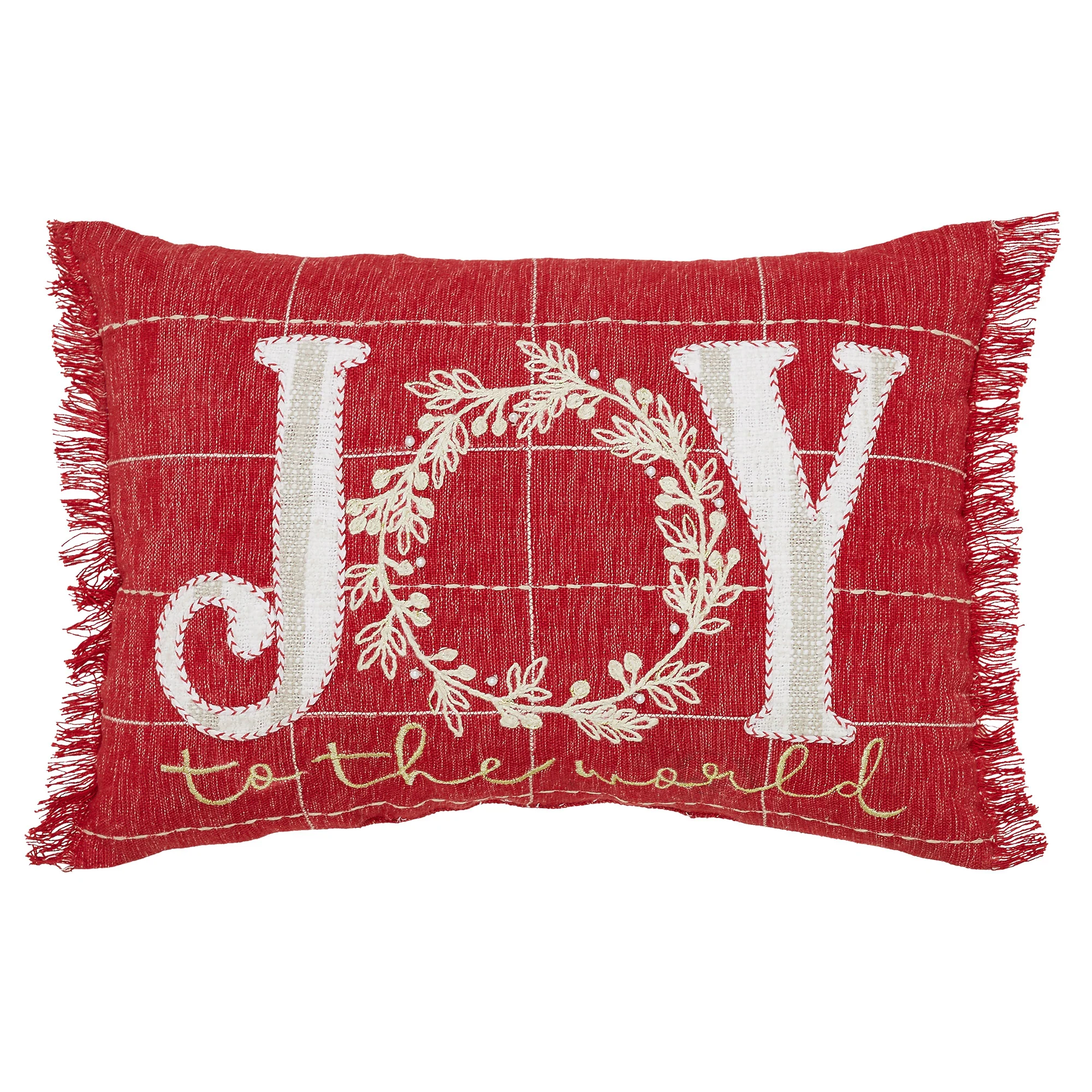 Joy to the World Fringed Accent Pillow - Image 2