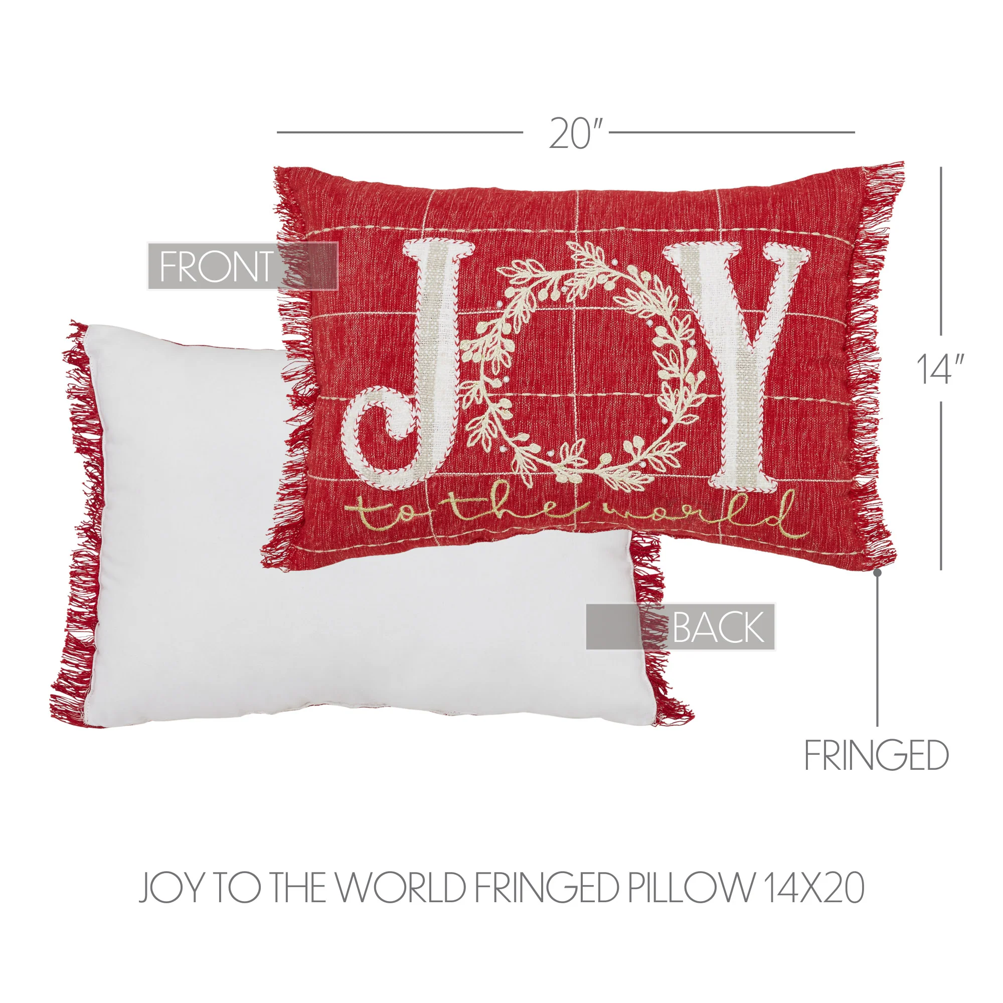 Joy to the World Fringed Accent Pillow - Image 4