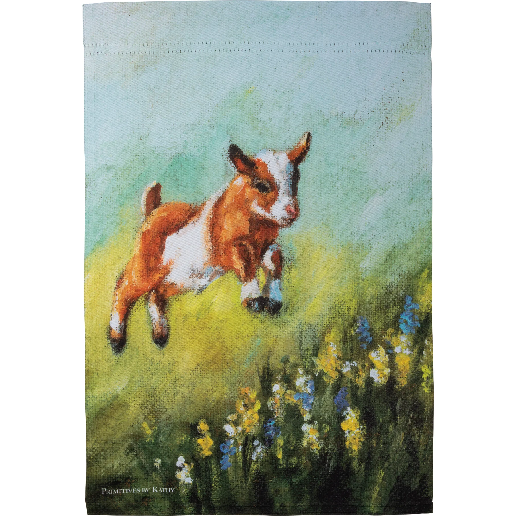 ๐ Jumping Goat Farmhouse Garden Flag
