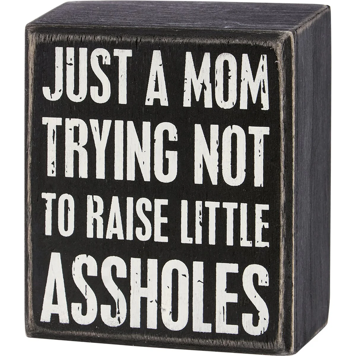 Just A Mom Trying Not To Raise Little A** Mini Box Sign