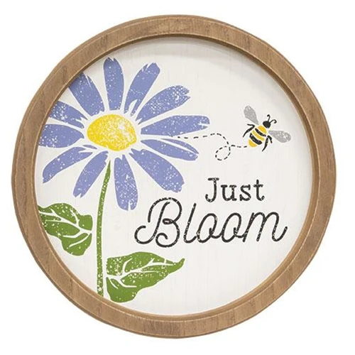 Just Bloom Daisy and Bee 11" Circle Framed Sign - Image 2
